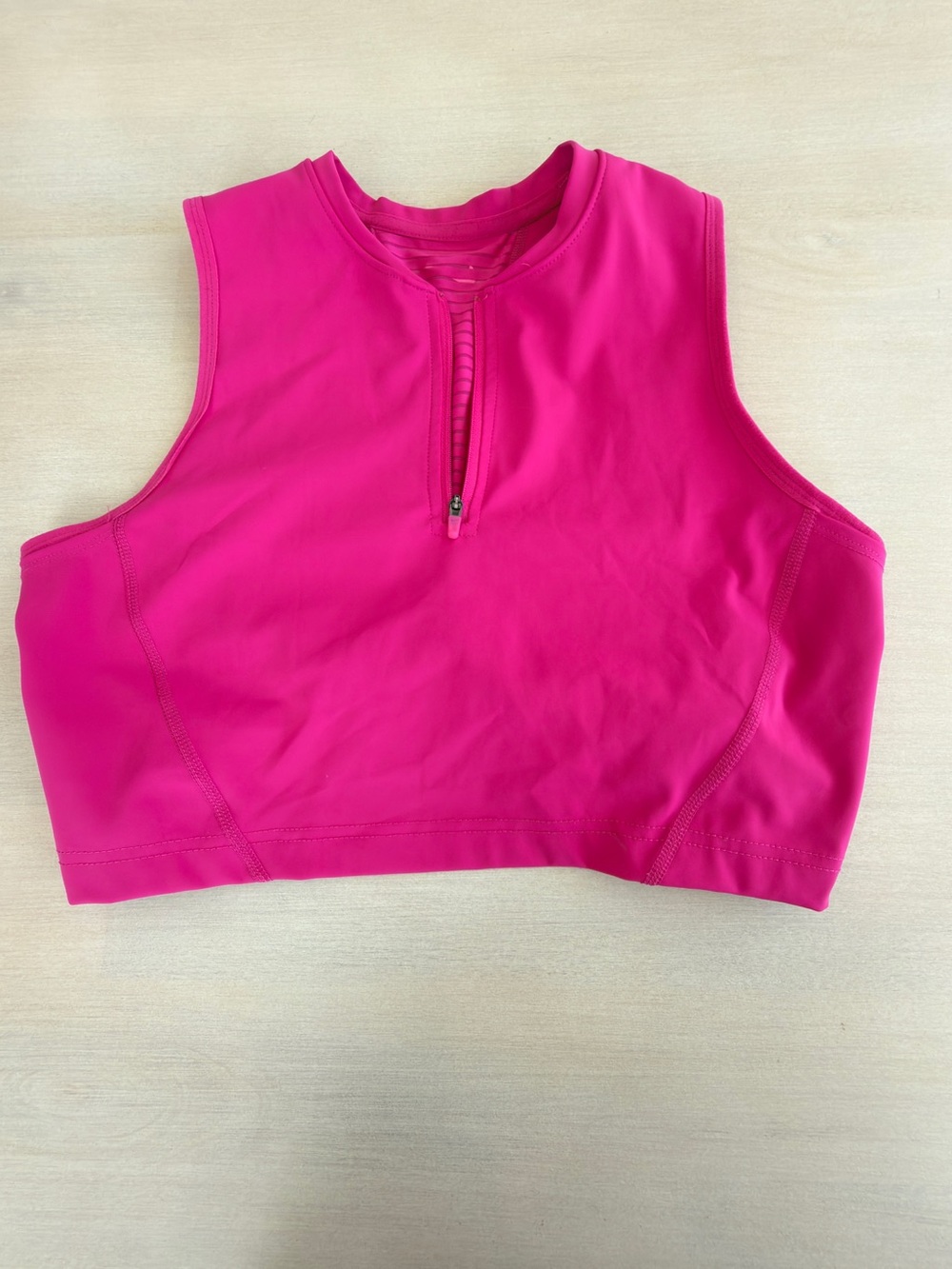Nike Dri-Fit Hot Pink Zip-Front Active Crop Top - Size Large